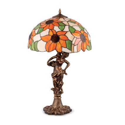 BRILAGI - Tiffany witrażowa lampa stołowa SUNFLOWER 1xE27/60W/230V