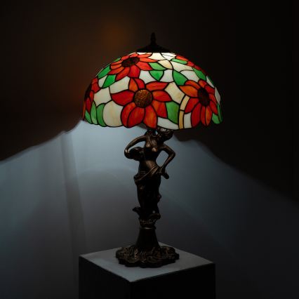 BRILAGI - Tiffany witrażowa lampa stołowa SUNFLOWER 1xE27/60W/230V