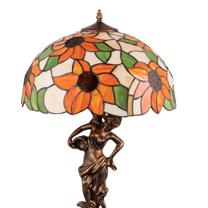 BRILAGI - Tiffany witrażowa lampa stołowa SUNFLOWER 1xE27/60W/230V