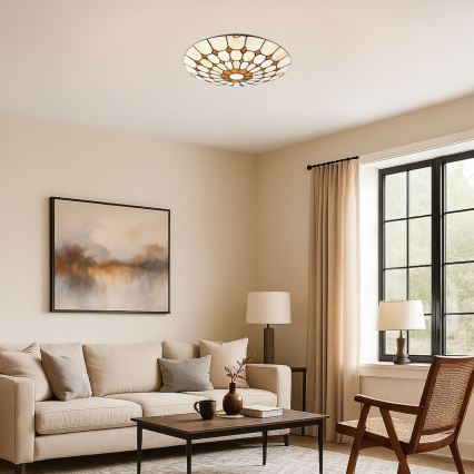 Brilagi - Tiffany witrażowa lampa sufitowa DORAN 2xE27/60W/230V