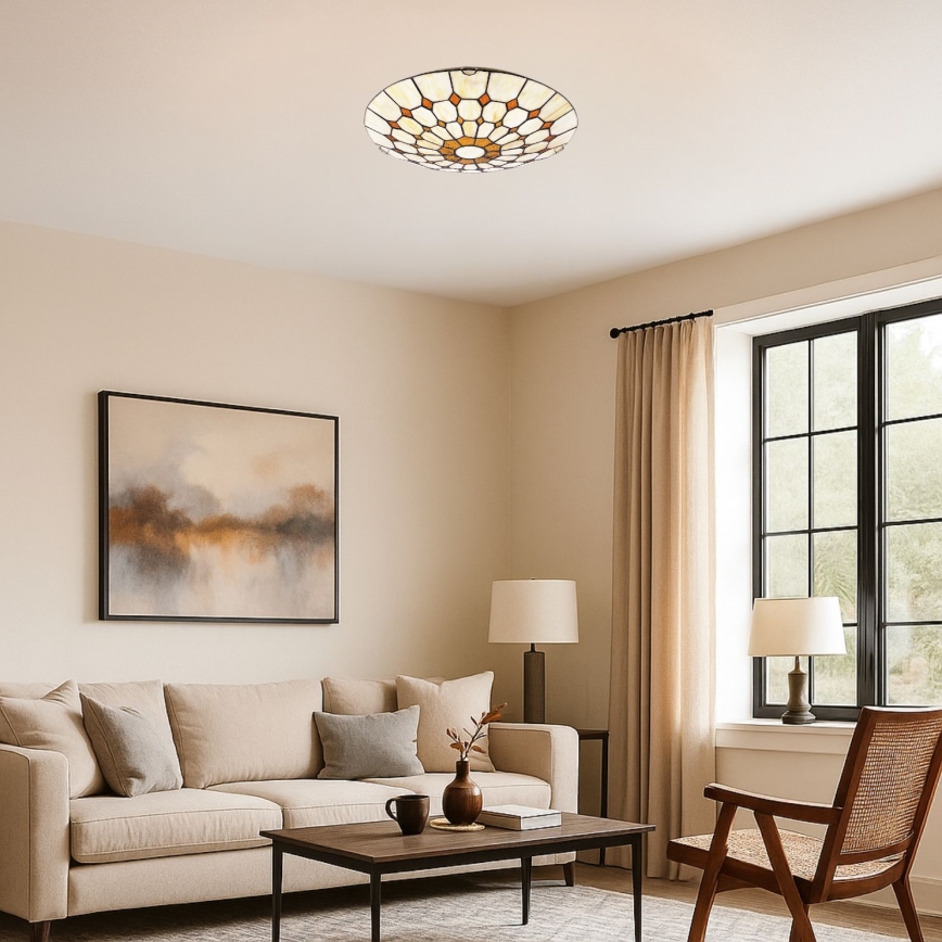 Brilagi - Tiffany witrażowa lampa sufitowa DORAN 2xE27/60W/230V