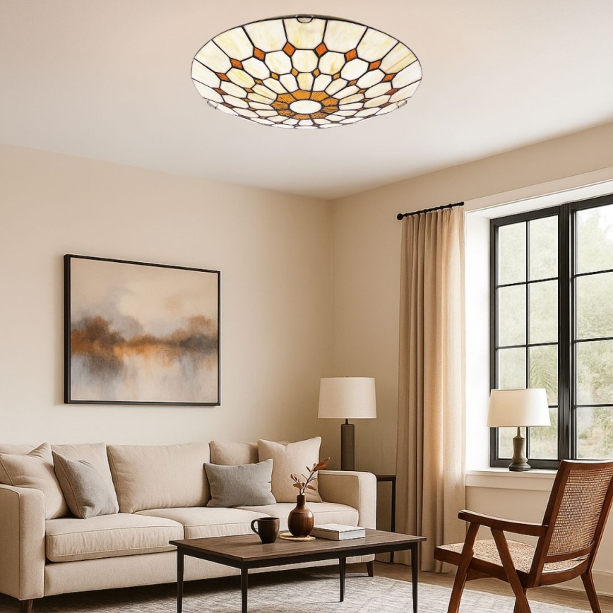 Brilagi - Tiffany witrażowa lampa sufitowa DORAN 2xE27/60W/230V
