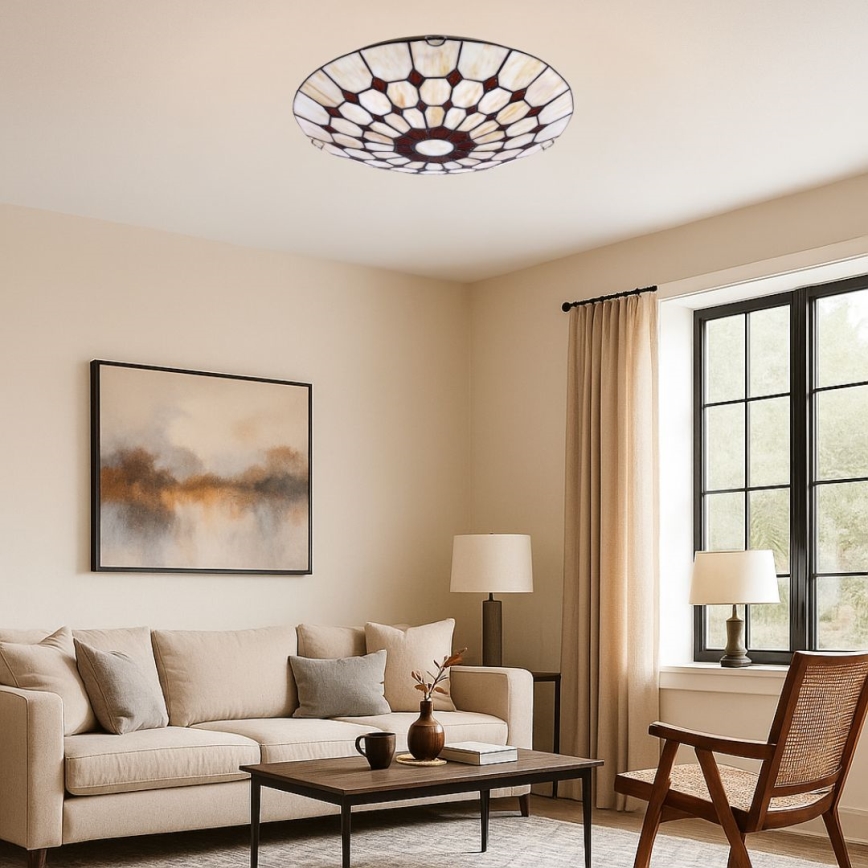 Brilagi - Tiffany witrażowa lampa sufitowa DORAN 2xE27/60W/230V