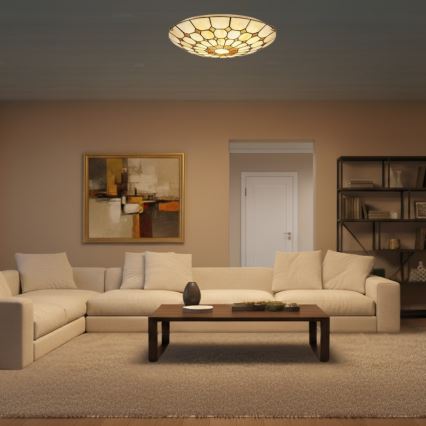Brilagi - Tiffany witrażowa lampa sufitowa DORAN 2xE27/60W/230V