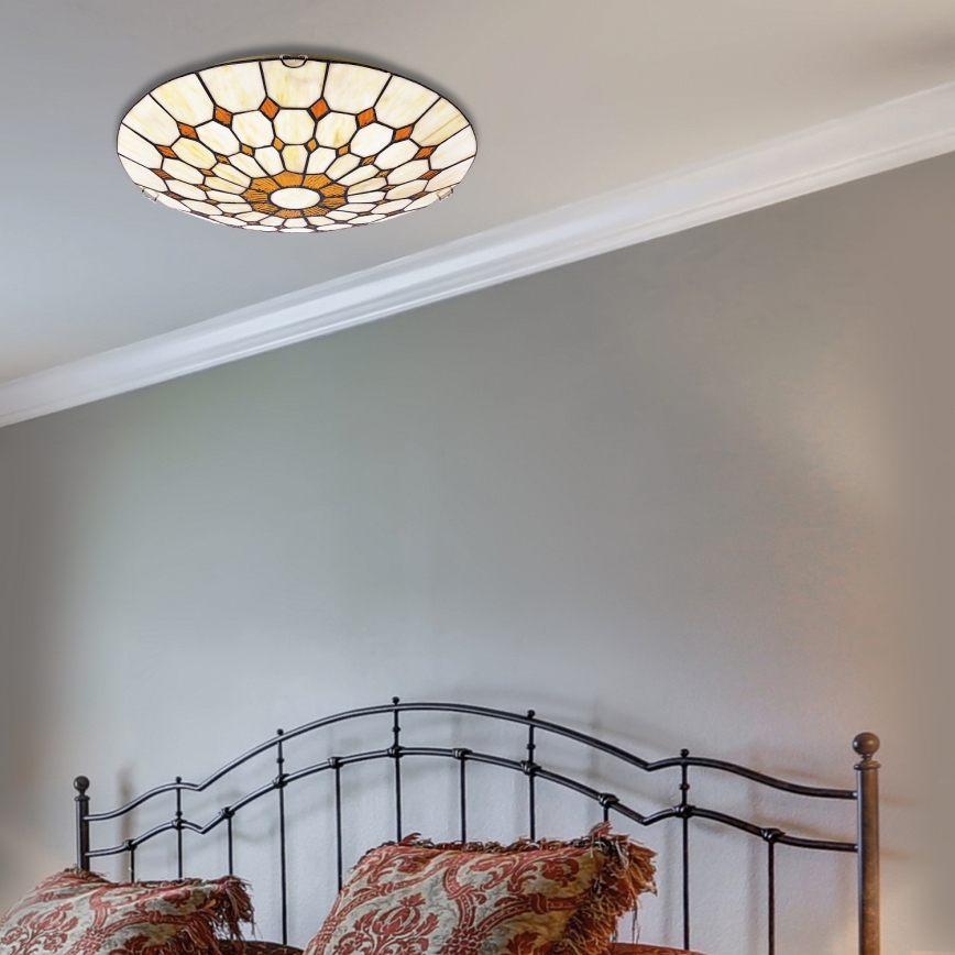 Brilagi - Tiffany witrażowa lampa sufitowa DORAN 2xE27/60W/230V