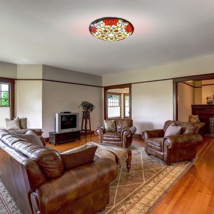 Brilagi - Tiffany witrażowa lampa sufitowa GARLAN 2xE27/60W/230V