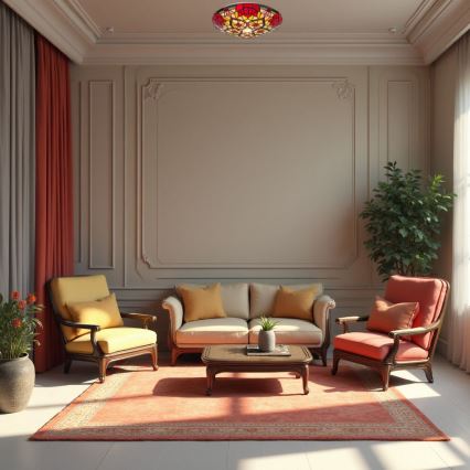 Brilagi - Tiffany witrażowa lampa sufitowa GARLAN 2xE27/60W/230V