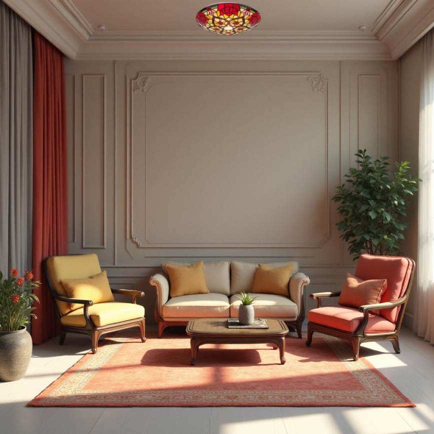 Brilagi - Tiffany witrażowa lampa sufitowa GARLAN 2xE27/60W/230V