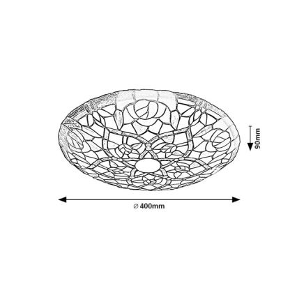 Brilagi - Tiffany witrażowa lampa sufitowa GARLAN 2xE27/60W/230V