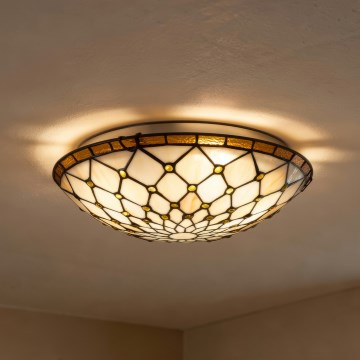 BRILAGI - Tiffany witrażowa lampa sufitowa IVORY 2xE27/60W/230V śr. 40 cm