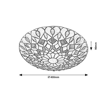 Brilagi - Tiffany witrażowa lampa sufitowa MARGARET 2xE27/60W/230V śr. 40 cm