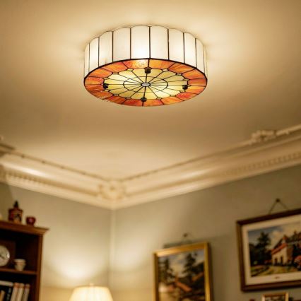 BRILAGI - Tiffany witrażowa lampa sufitowa SIENNA 2xE27/60W/230V śr. 40 cm