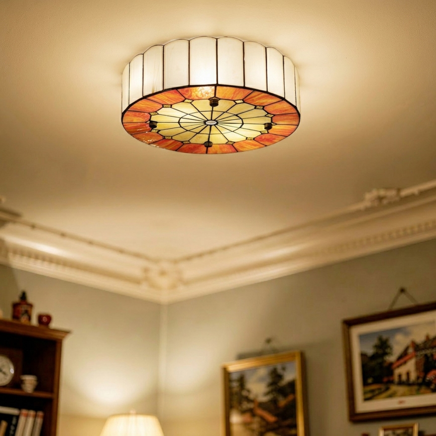 BRILAGI - Tiffany witrażowa lampa sufitowa SIENNA 2xE27/60W/230V śr. 40 cm