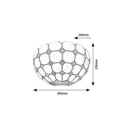 Brilagi - Tiffany witrażowy kinkiet DORAN 1xE14/40W/230V