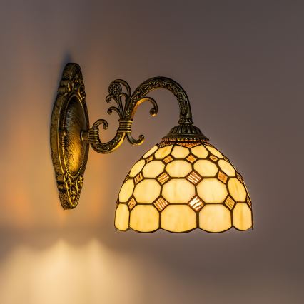 Brilagi - Tiffany witrażowy kinkiet DORAN 1xE27/40W/230V