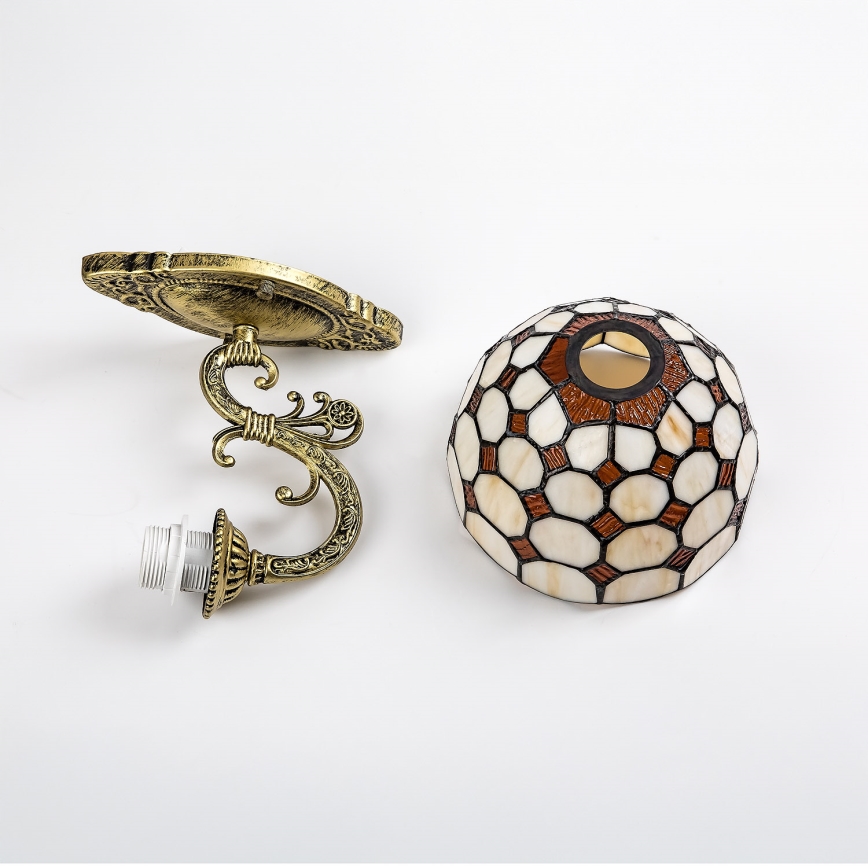 Brilagi - Tiffany witrażowy kinkiet DORAN 1xE27/40W/230V