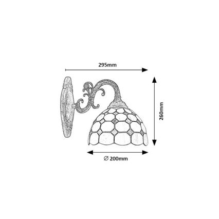 Brilagi - Tiffany witrażowy kinkiet DORAN 1xE27/40W/230V