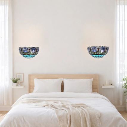 Brilagi - Tiffany witrażowy kinkiet LORAS 1xE14/40W/230V