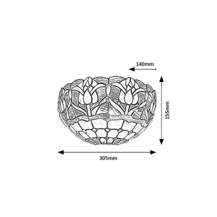 Brilagi - Tiffany witrażowy kinkiet LORAS 1xE14/40W/230V