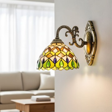Brilagi - Tiffany witrażowy kinkiet MARGARET 1xE27/40W/230V