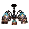 BRILAGI - Tiffany witrażowy plafon CORAL 5xE27/60W/230V śr. 60 cm