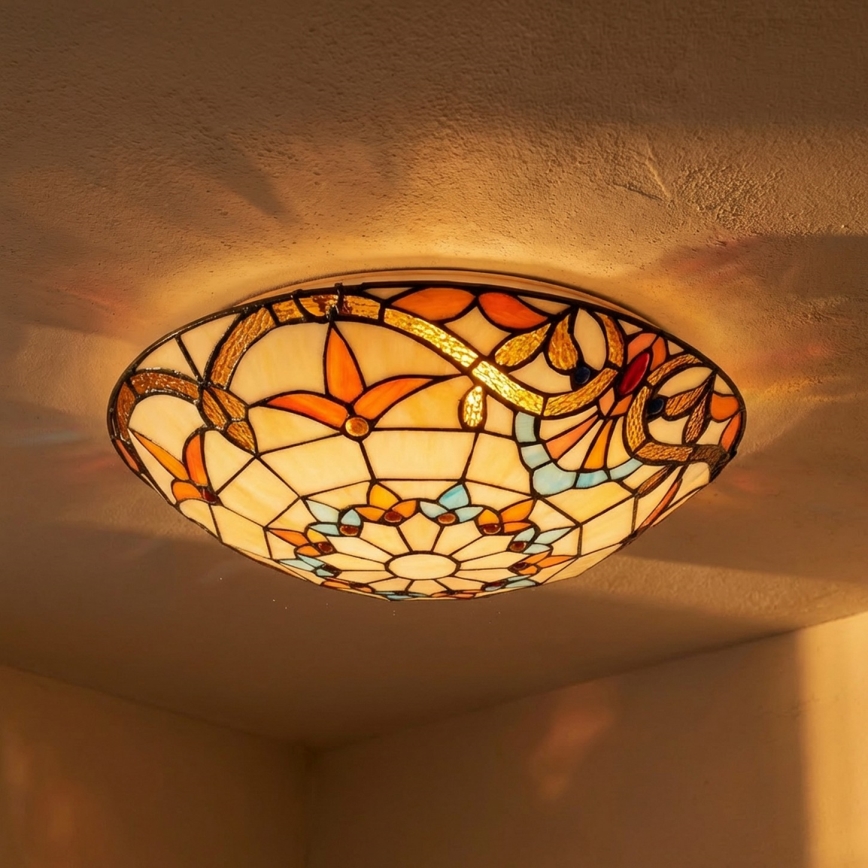 Brilagi - Tiffany witrażowy plafon MIRABELLA 2xE27/60W/230V średnica 40 cm