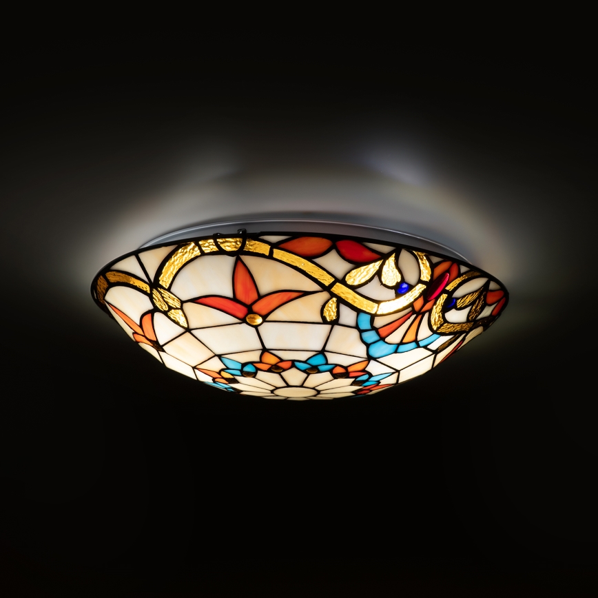Brilagi - Tiffany witrażowy plafon MIRABELLA 2xE27/60W/230V średnica 40 cm