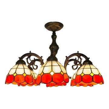 Brilagi - Tiffany witrażowy przysufitowy żyrandol SIENNA 6xE27/60W/230V śr. 60 cm