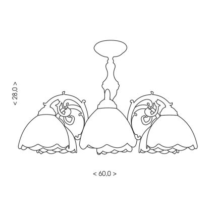 Brilagi - Tiffany witrażowy przysufitowy żyrandol SIENNA 6xE27/60W/230V śr. 60 cm