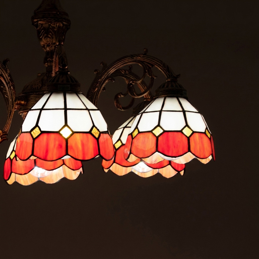 Brilagi - Tiffany witrażowy przysufitowy żyrandol SIENNA 6xE27/60W/230V śr. 60 cm