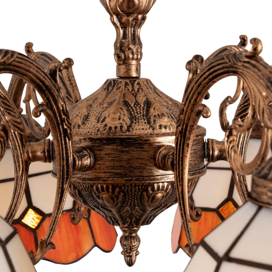 Brilagi - Tiffany witrażowy przysufitowy żyrandol SIENNA 6xE27/60W/230V śr. 60 cm