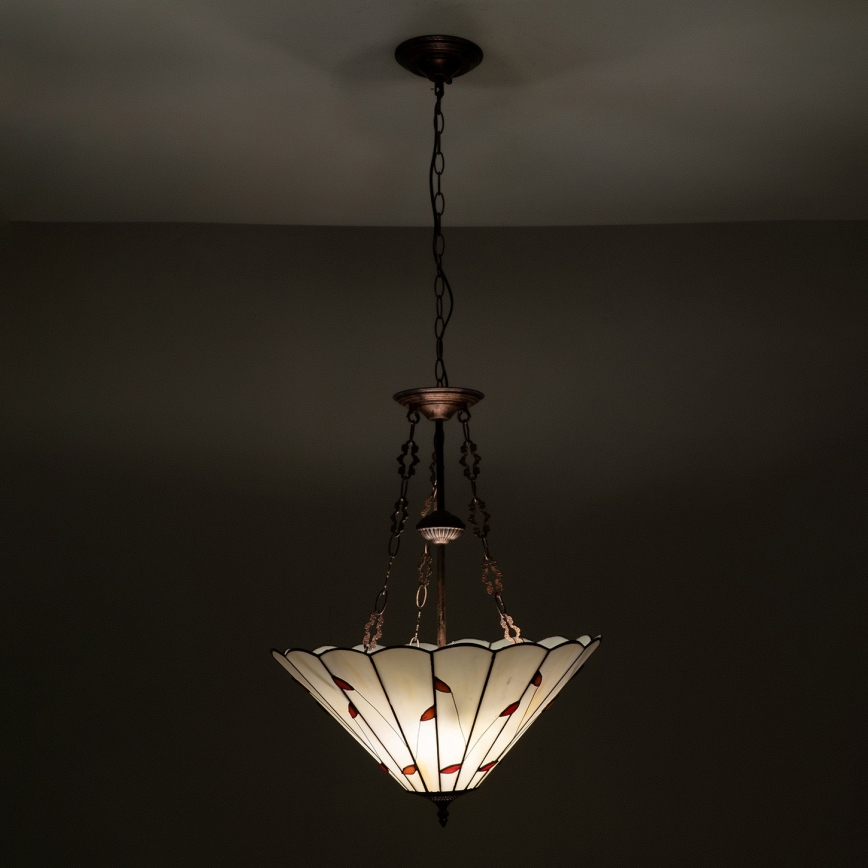 Brilagi - Tiffany witrażowy żyrandol na łańcuchu FOLIA 3xE27/60W/230V śr. 50 cm