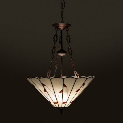 Brilagi - Tiffany witrażowy żyrandol na łańcuchu FOLIA 3xE27/60W/230V śr. 50 cm