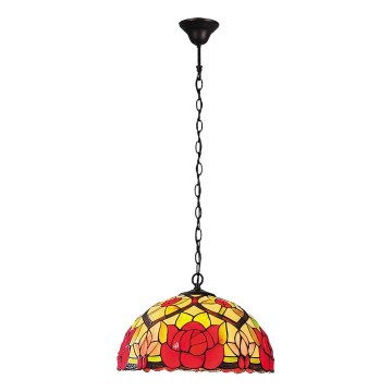 Brilagi - Tiffany witrażowy żyrandol na łańcuchu GARLAN 2xE27/60W/230V