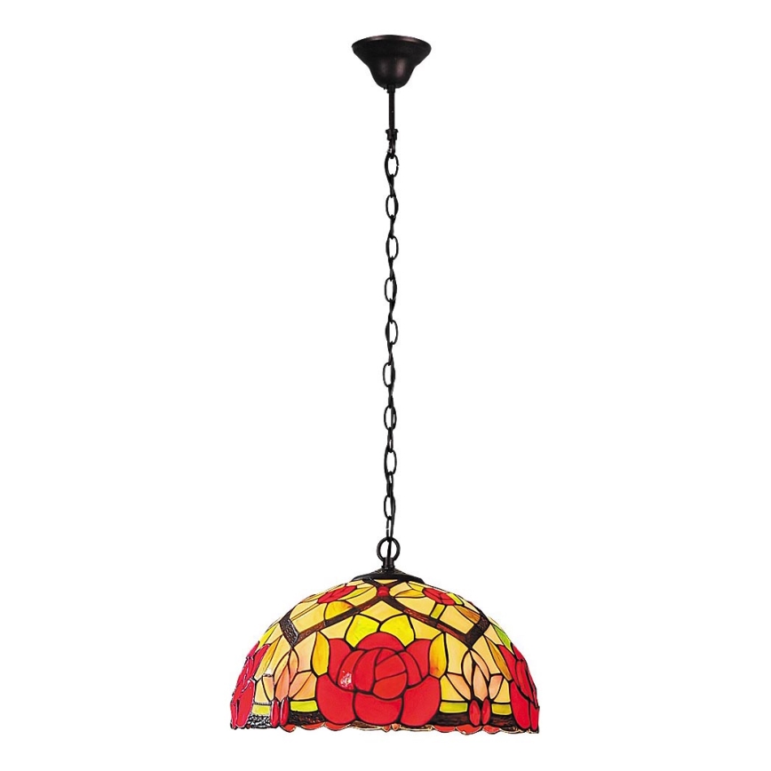Brilagi - Tiffany witrażowy żyrandol na łańcuchu GARLAN 2xE27/60W/230V