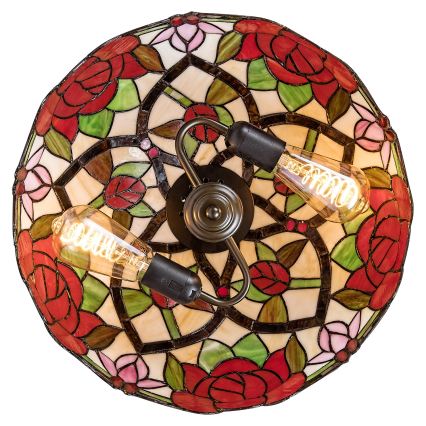 Brilagi - Tiffany witrażowy żyrandol na łańcuchu GARLAN 2xE27/60W/230V