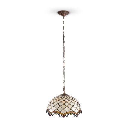 BRILAGI - Tiffany witrażowy żyrandol na łańcuchu IVORY 1xE27/60W/230V śr. 40 cm