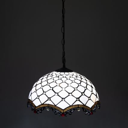 BRILAGI - Tiffany witrażowy żyrandol na łańcuchu IVORY 1xE27/60W/230V śr. 40 cm