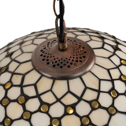BRILAGI - Tiffany witrażowy żyrandol na łańcuchu IVORY 1xE27/60W/230V śr. 40 cm