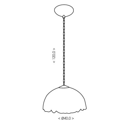 BRILAGI - Tiffany witrażowy żyrandol na łańcuchu IVORY SMOOTH 1xE27/60W/230V śr. 40 cm