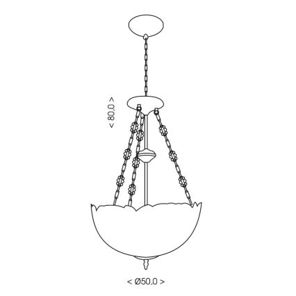 Brilagi - Tiffany witrażowy żyrandol na łańcuchu JUNGLE 3xE27/60W/230V, średnica 50 cm