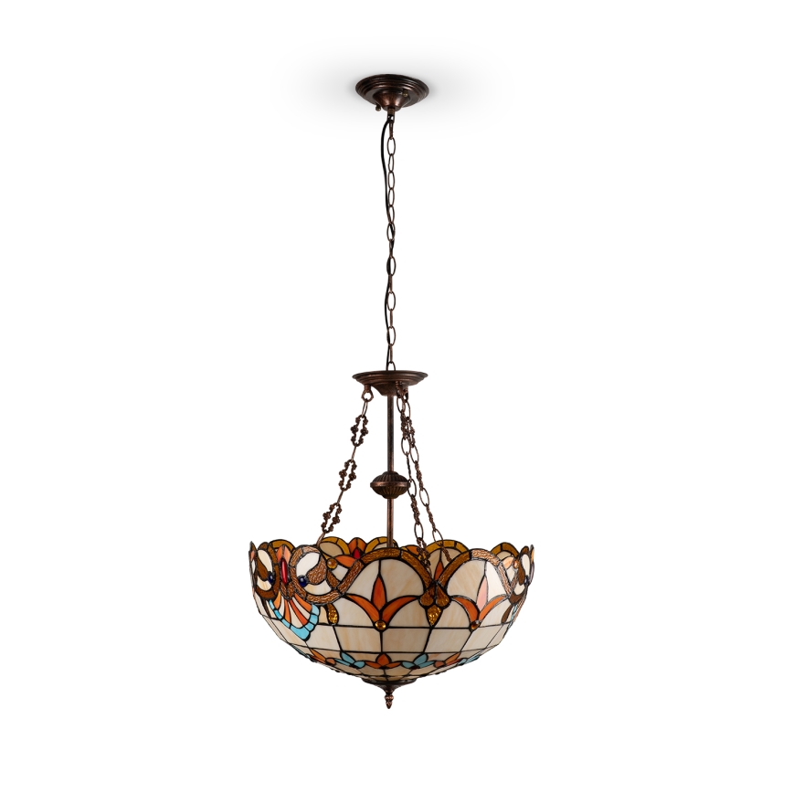 Brilagi - Tiffany witrażowy żyrandol na łańcuchu MIRABELLA 3xE27/60W/230V śr. 50 cm