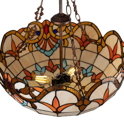 Brilagi - Tiffany witrażowy żyrandol na łańcuchu MIRABELLA 3xE27/60W/230V śr. 50 cm