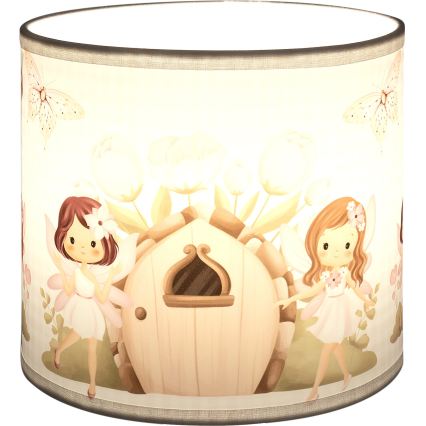 Brilagi - Uniwersalny abażur BOBO E27 śr. 15 cm biały/różowy/wróżki
