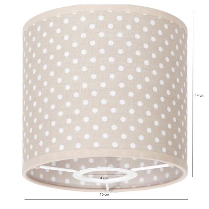 BRILAGI - Uniwersalny klosz BOBO E27 Ø 15 cm beżowy w kropki