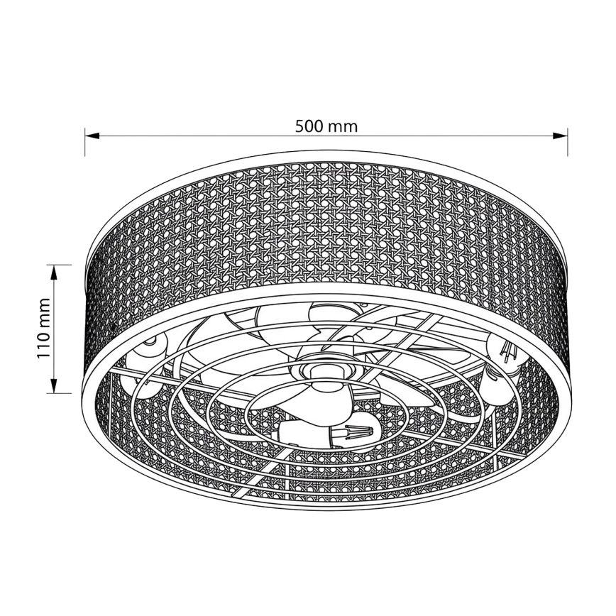 Brilagi - Wentylator sufitowy 4xE27/40W/230V, śr. 50 cm, bambus + pilot zdalnego sterowania