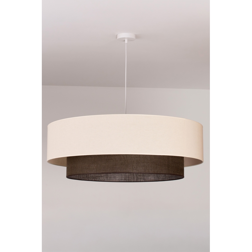 Brilagi - Wiszący żyrandol LED na lince BOHO STYLE 3xE27/15W/230V Ø 80 cm kremowy/brązowy