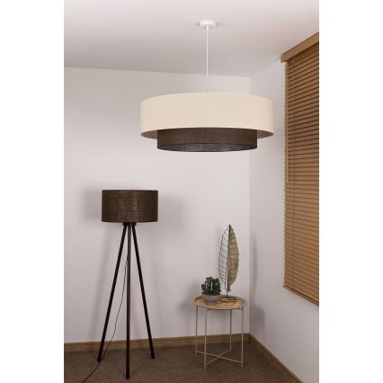 Brilagi - Wiszący żyrandol LED na lince BOHO STYLE 3xE27/15W/230V Ø 80 cm kremowy/brązowy