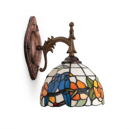 Brilagi - witrażowa lampa ścienna Tiffany JUNGLE 1xE14/40W/230V
