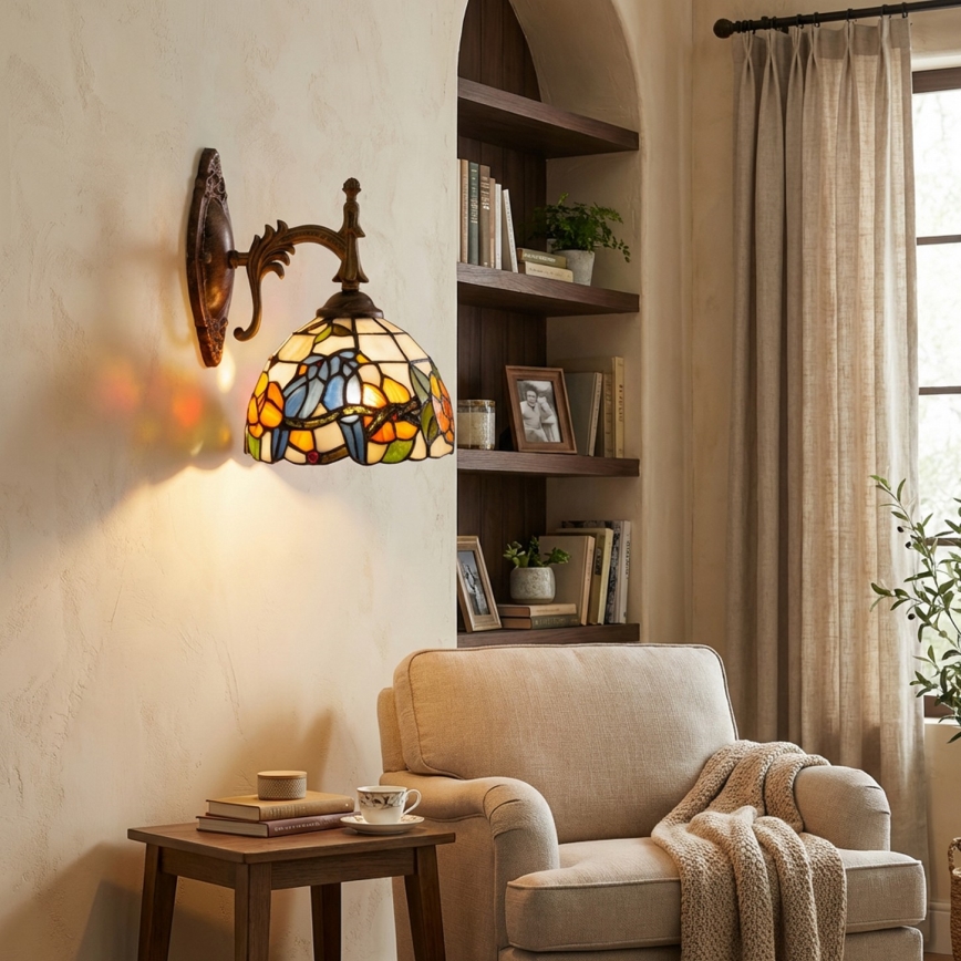 Brilagi - witrażowa lampa ścienna Tiffany JUNGLE 1xE14/40W/230V